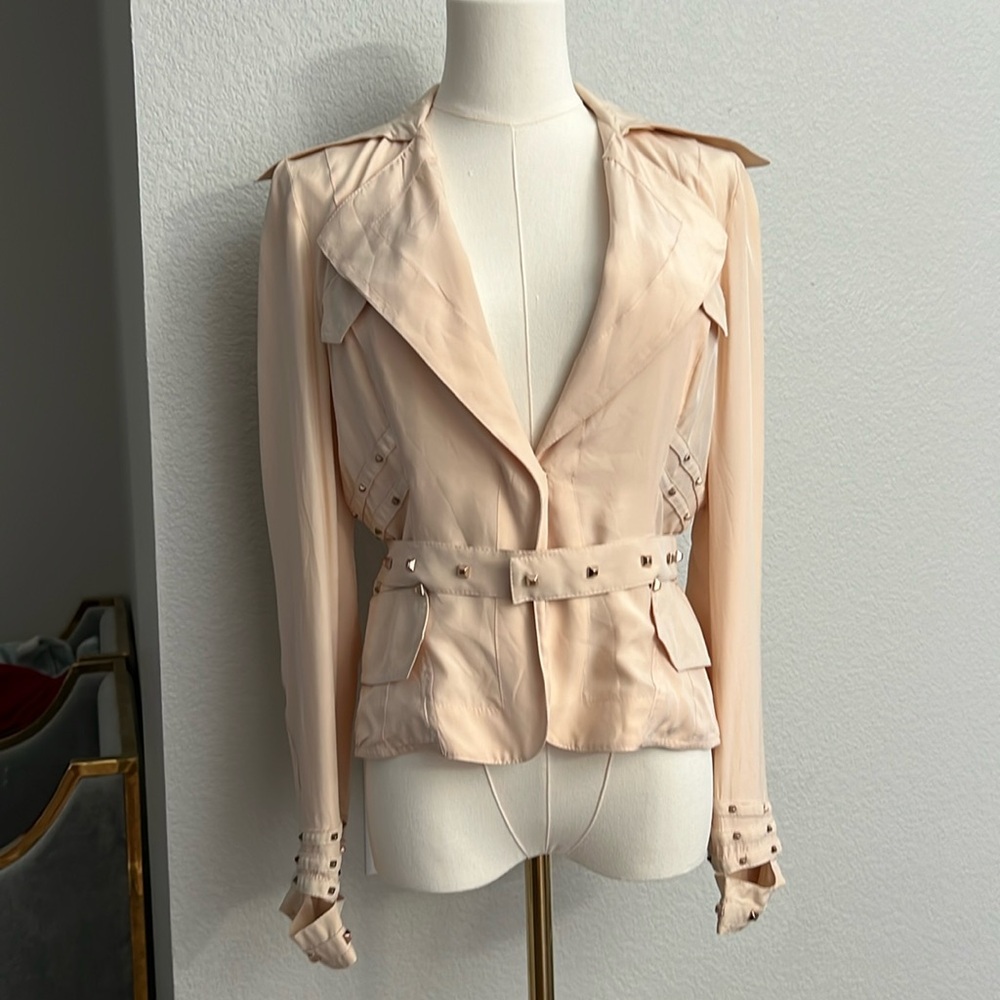 Gucci silk rose gold studded jacket